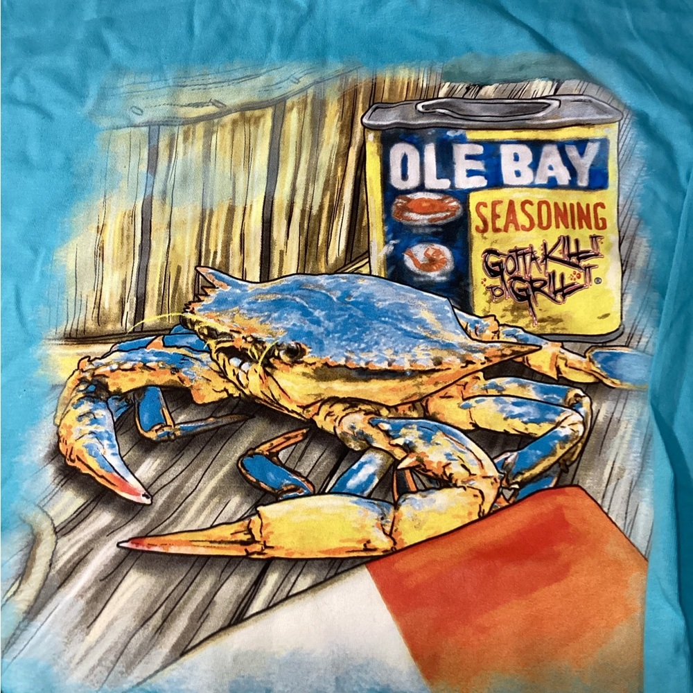 NWOT Gotta Kill It To Grill It Turquoise Long-Sleeve Graphic Tee